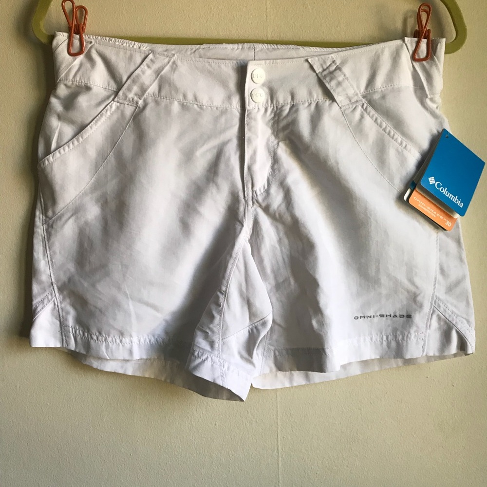 NWT Columbia Omni shade white shorts PFG Sz small